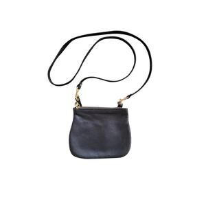Beggars Pouch Soft Black Leather Mini Crossbody Purse Handmade Night Out